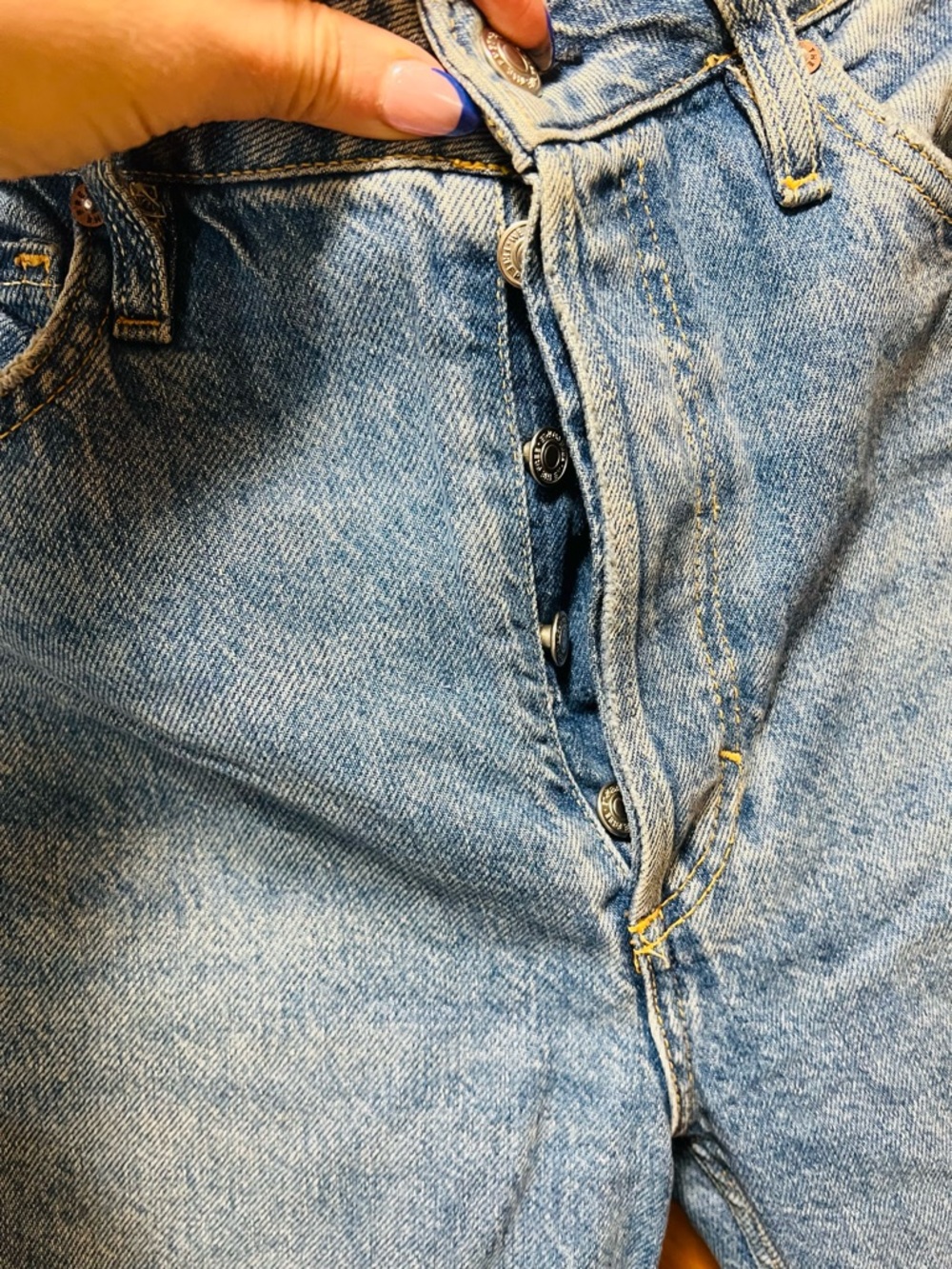 Free People Distressed Light Blue Boyfriend Jeans - Picture 5 of 7